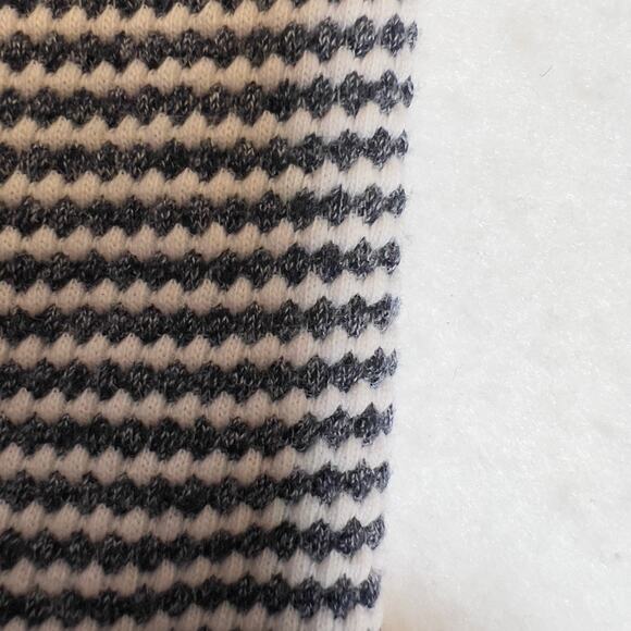 J. Jill Knit Turtleneck Top Woman's Medium Black/ White Weave Cotton Blend - Picture 5 of 16